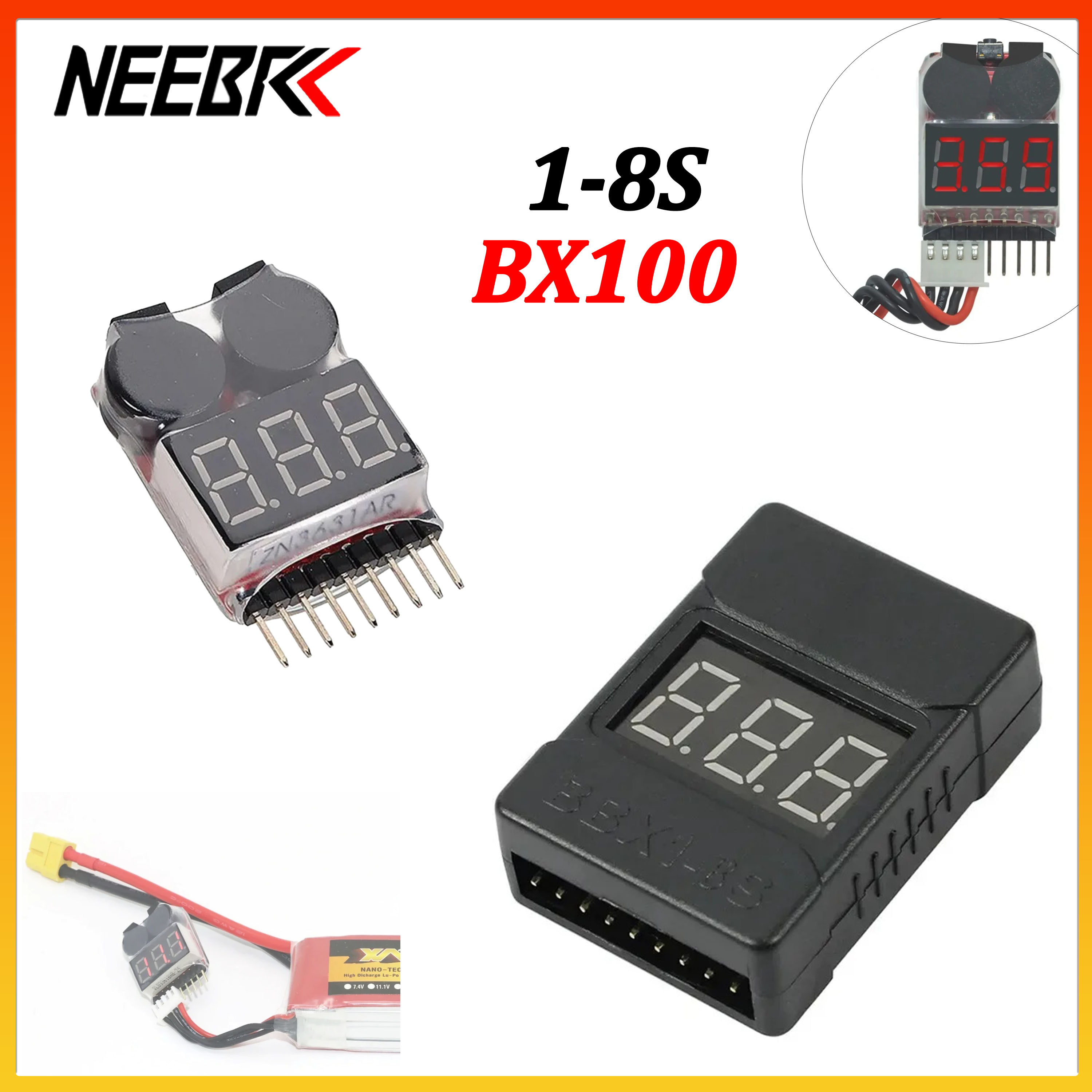 Drone Buzzer - 1/10pcs BX100 RC Voltage Display Battery