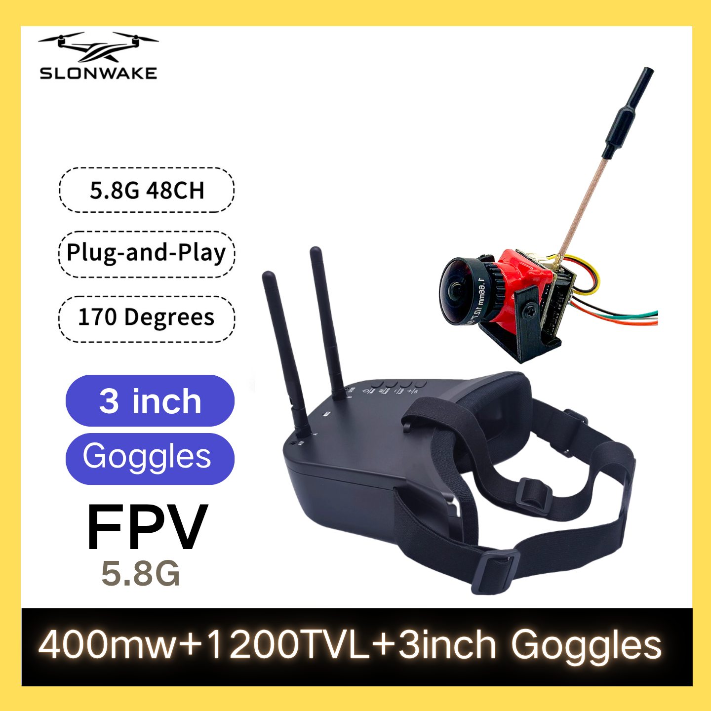 SLONWAKE 5.8G 48CH FPV 400mw V - Drone Receiver recensione e prezzo