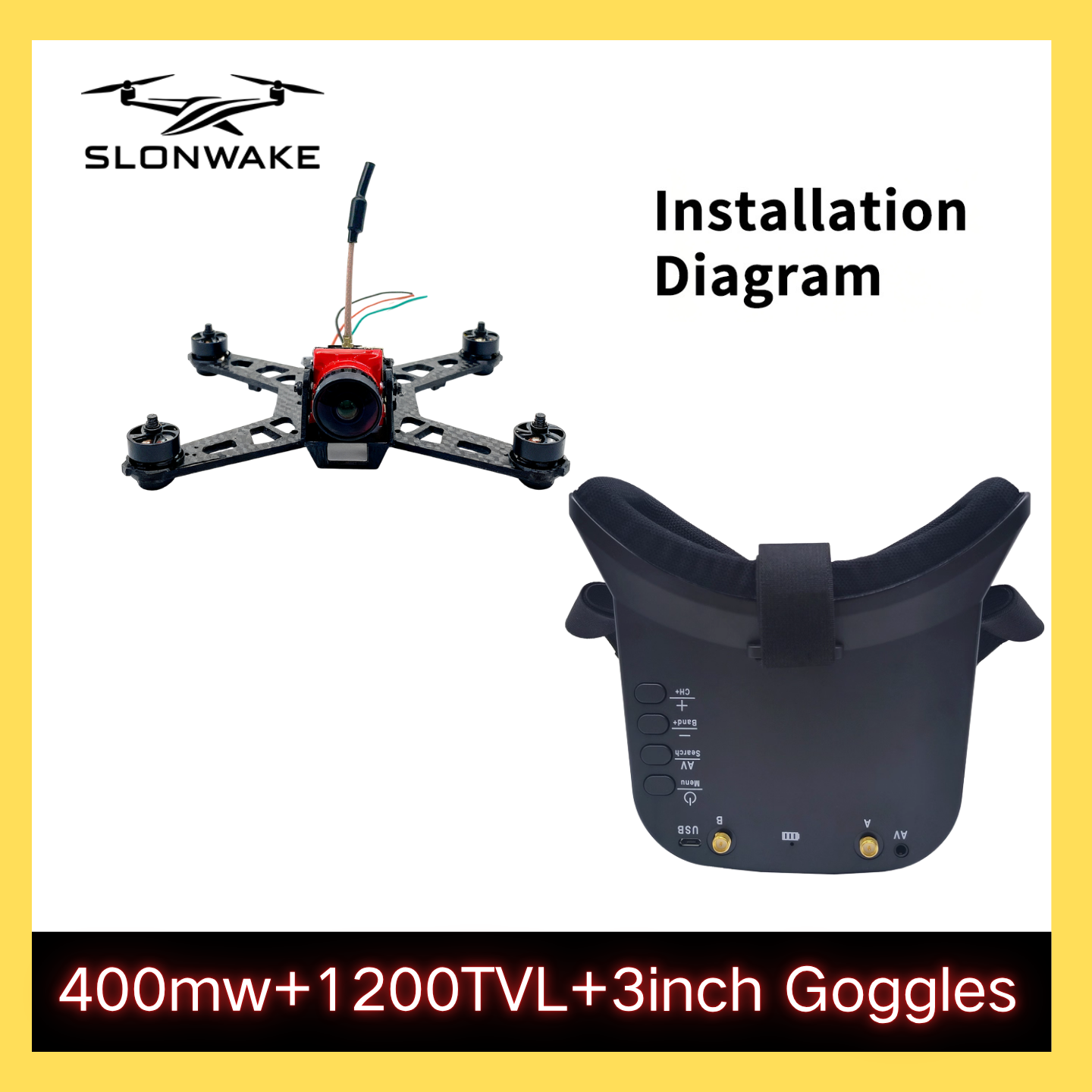 SLONWAKE 5.8G 48CH FPV 400mw V - Drone Receiver recensione e prezzo